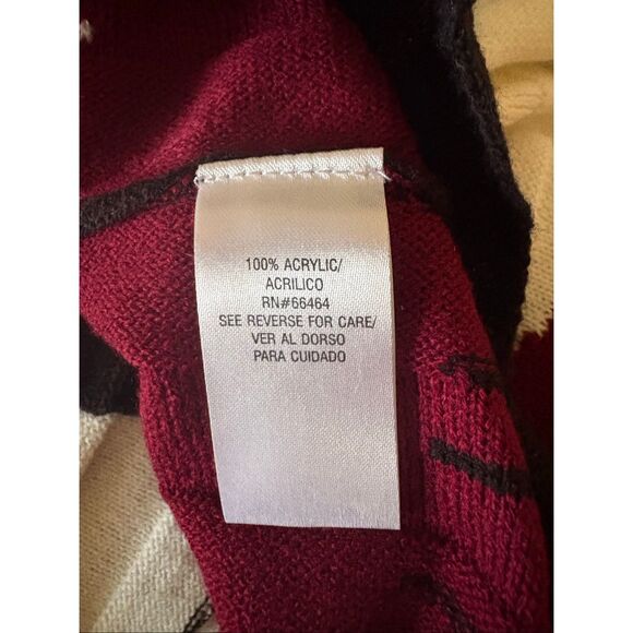 Studio One Womens Sweater Dress, size L, Black, White, and Burgundy - Picture 5 of 7